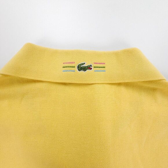 LACOSTE Short Sleeve Pique Cotton Polo Shirt Classic Old Money Preppy Yellow 2X - Picture 9 of 10